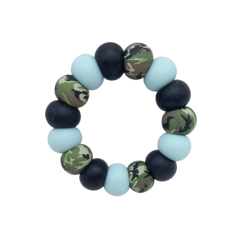 Blue Camo Teething Ring