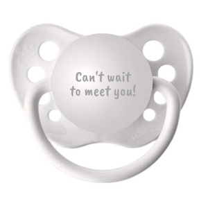 Can't wait to meet you! Baby Announcement Pacifier