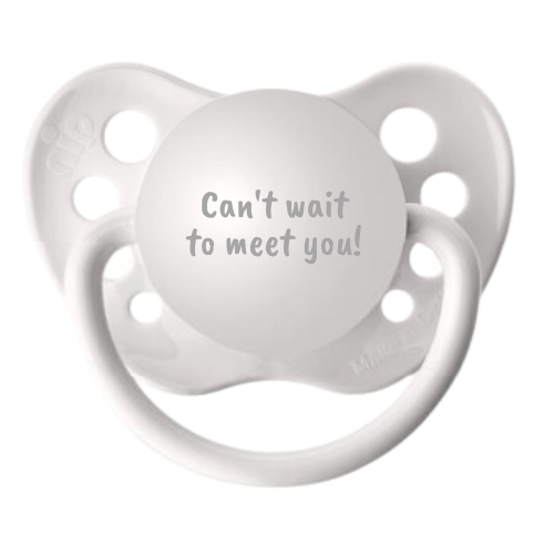 Can't wait to meet you! Baby Announcement Pacifier