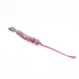 Shimmery Floral Pacifier Clip