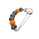 Orange Camo Pacifier Clip