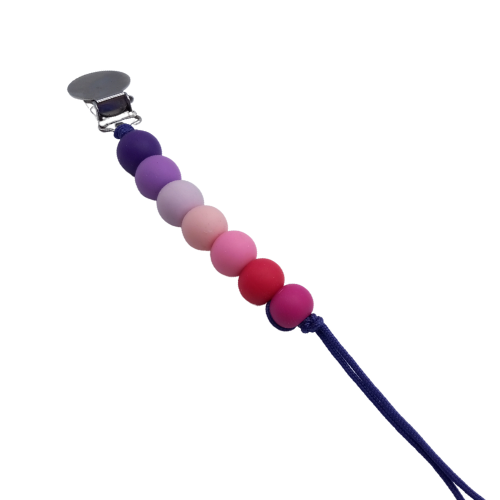 Pink & Purples Pacifier Clip