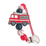 Firetruck Pacifier Clip