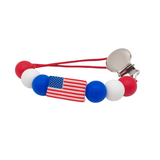 American Flag Pacifier Clip