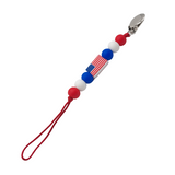 American Flag Pacifier Clip
