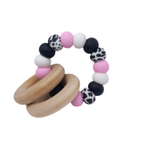 Pink Cow Rattle Ring