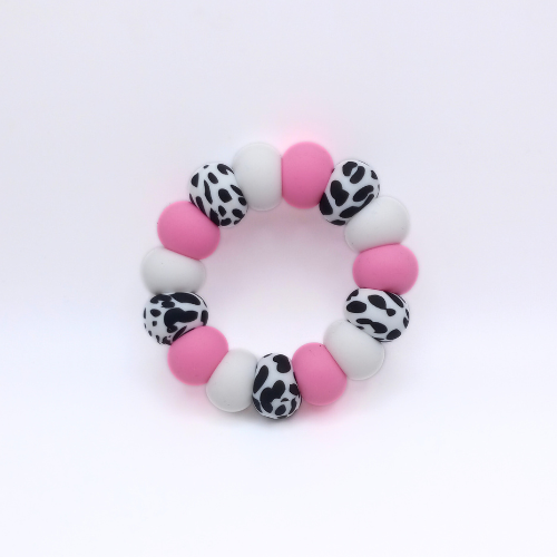 Pink Cow Teething Ring