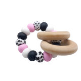 Pink Cow Rattle Ring