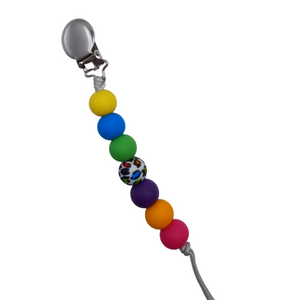 Rainbow Cheetah Pacifier Clip