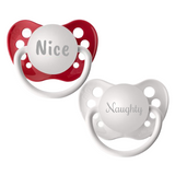 Naughty & Nice Pacifier Set