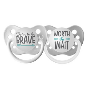 Born to be Brave & Worth the Wait Pacifier Set