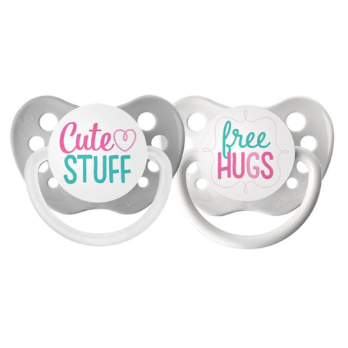 Cute Stuff & Free Hugs Pacifier Set