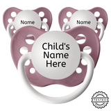 3 Dusty Pink Personalized Pacifiers