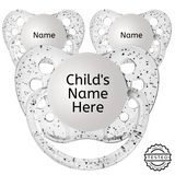 3 Glitter Clear Personalized Pacifiers