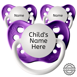 3 Grape Purple Personalized Pacifiers