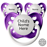 3 Grape Purple Personalized Pacifiers
