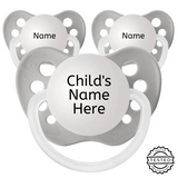 3 Gray Personalized Pacifiers