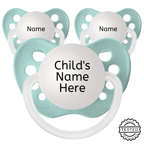 3 Ocean Green Personalized Pacifiers
