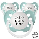 3 Ocean Green Personalized Pacifiers