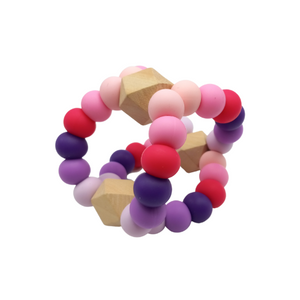 Triangle Orbit Teething Toy - Pinks and Purples