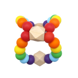 Triangle Orbit Teething Toy - Rainbow Over Clouds