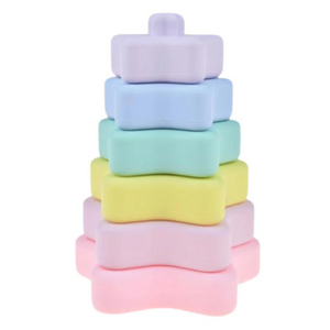 Pastel Silicone Star Stacking Toy