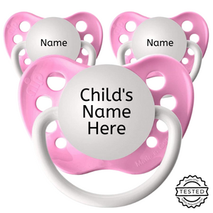 3 Pink Personalized Pacifiers