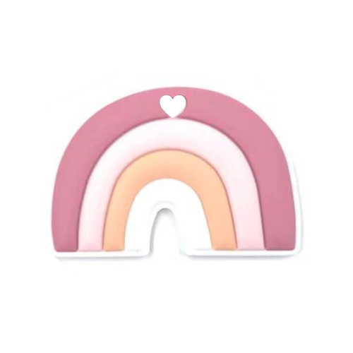 Peach Rainbow Silicone Teether