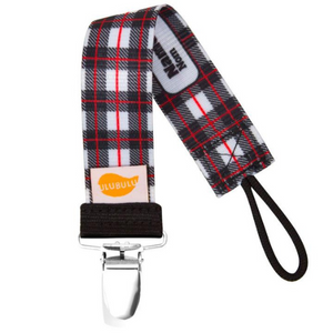 Black & White Plaid Pacifier Clip