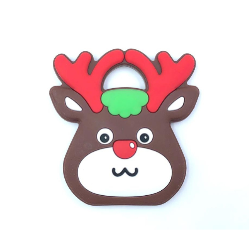 Red Nose Reindeer Silicone Teether