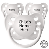 3 White Personalized Pacifiers