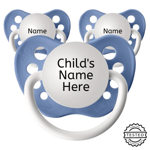 3 Zen Blue Personalized Pacifiers