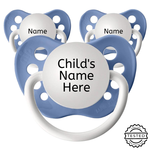 3 Zen Blue Personalized Pacifiers