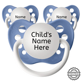3 Zen Blue Personalized Pacifiers